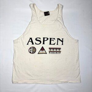 VTG 90s ASPEN Spirit Shields T-Shirt Purveyors Dirty Laundry Tank Top T-Shirt XL